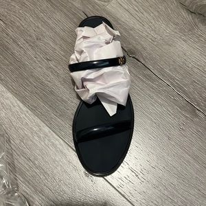 Tory Burch Navy Double Strap Jelly Sandal Slides Size 6